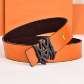Amiri Belt Orange tabby Golden deer logo